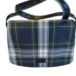 Vintage Lauren by Ralph Lauren Plaid Crossbody Purse green/blue/yellow/cream